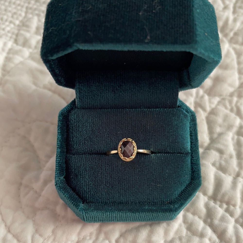 14k yellow gold black sapphire ring